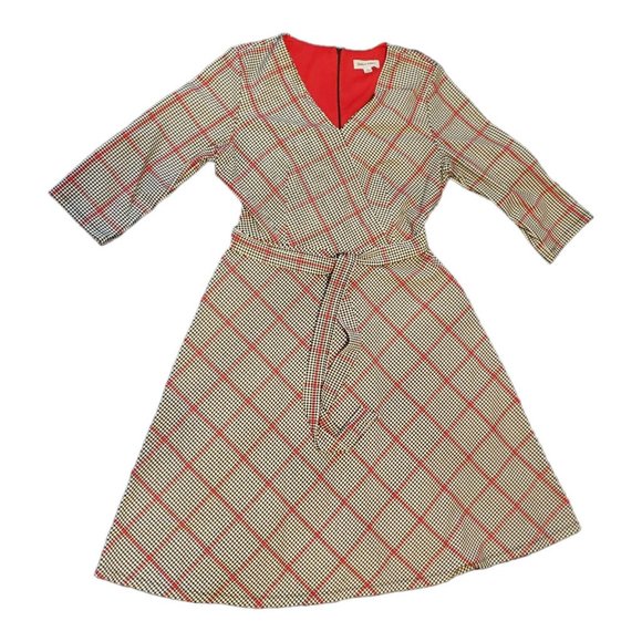 Shelby and Palmer Dress Houndstooth Plaid Fit and Flare Dress Size 14 EUC - Picture 7 of 7
